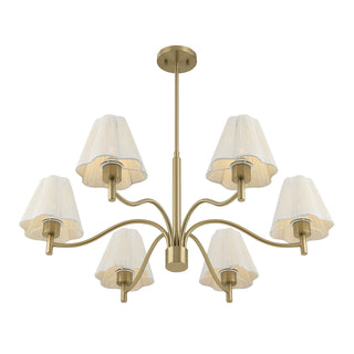 Rosa 6-Light Chandelier in Noble Brass