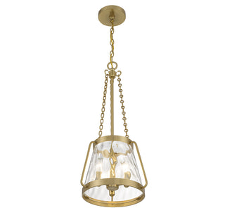 Crawford 3-Light Pendant in Warm Brass