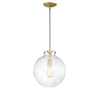 1-Light Mini Pendant in Natural Brass