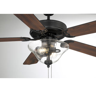 52" 2-Light Ceiling Fan in Matte Black