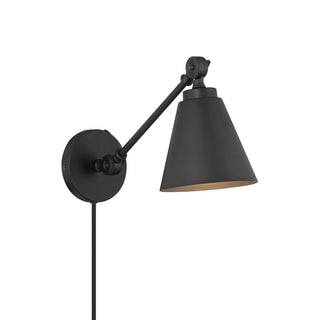 1-Light Wall Sconce in Matte Black (Set of 2)
