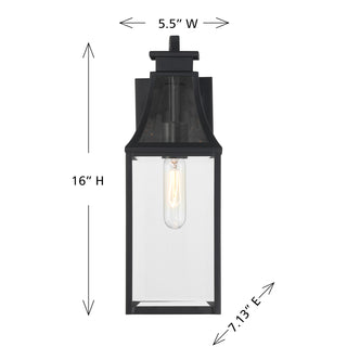 Emery 1-Light Outdoor Wall Lantern in Matte Black