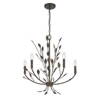 Laska 5-Light Chandelier in Enchanted Bronze by Breegan Jane