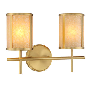 Camden 2-Light Bathroom Vanity Light in Warm Brass