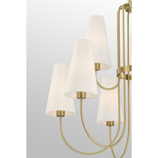 Wilkes 9-Light Chandelier in Warm Brass by Dann Foley