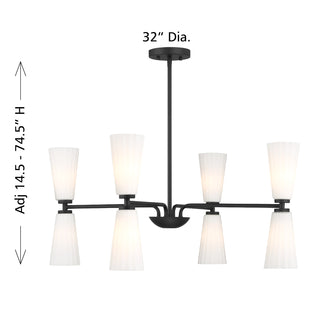 8-Light Chandelier in Matte Black