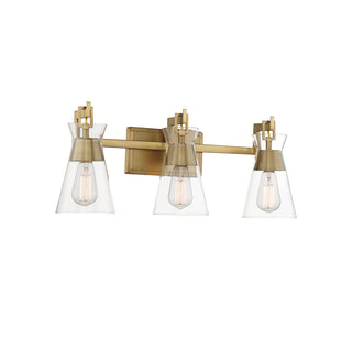 Lakewood 3-Light Bathroom Vanity Light in Warm Brass