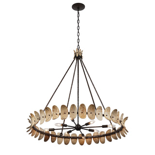 Monarch 8-Light Chandelier in Champagne Mist with Coconut Shell by Breegan Jane