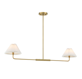 2-Light Linear Chandelier in Natural Brass
