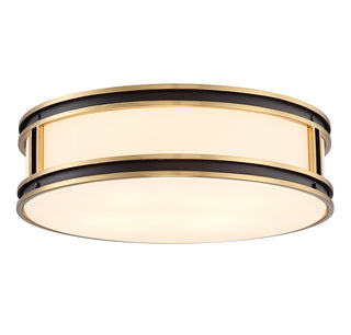 Alberti 4-Light Ceiling Light in Matte Black with Warm Brass Accents