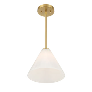 Blair 1-Light Mini-Pendant or Semi-Flush in Warm Brass