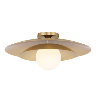 Sherrer 1-Light Ceiling Light in Warm Brass