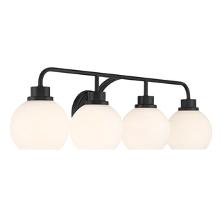 4-Light Bathroom Vanity Light in Matte Black