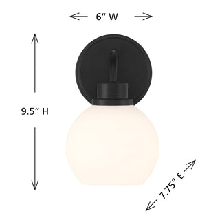 1-Light Wall Sconce in Matte Black