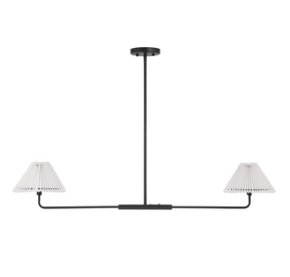 2-Light Linear Chandelier in Matte Black