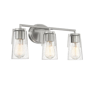 Sacremento 3-Light Bathroom Vanity Light in Satin Nickel