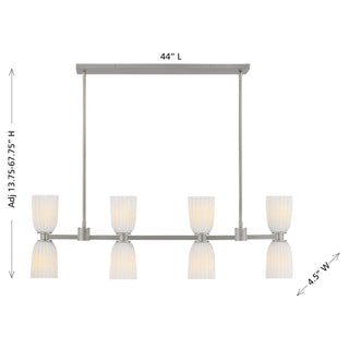 Baldwin 8-Light Linear Chandelier in Satin Nickel