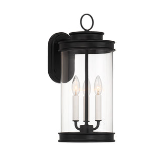 Englewood 3-Light Outdoor Wall Lantern in Matte Black