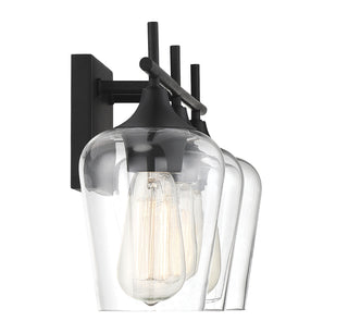 Octave 3-Light Bathroom Vanity Light in Black