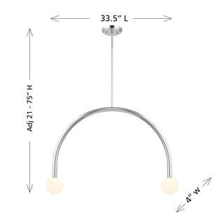 2-Light Chandelier in Chrome