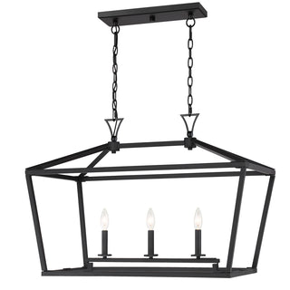 Townsend 3-Light Linear Chandelier in Matte Black
