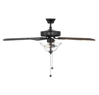 52" 2-Light Ceiling Fan in Matte Black