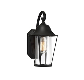 1-Light Outdoor Wall Lantern in Matte Black
