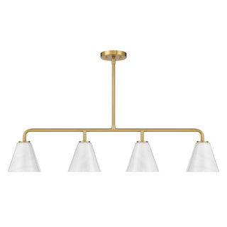 Blair 4-Light Linear Chandelier in Warm Brass