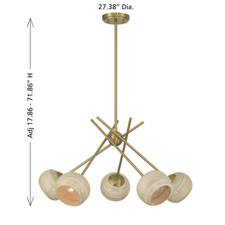 Jasper 5-Light Chandelier in Warm Brass