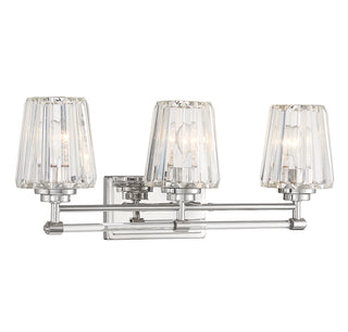 Garnet 3-Light Bathroom Vanity Light in Polished Nickel