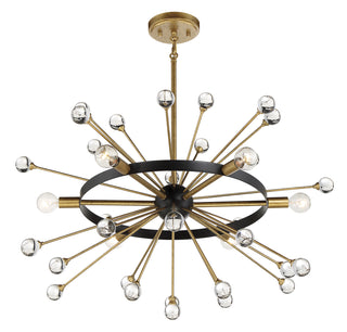 Ariel 6-Light Chandelier in Como Black with Gold Accents