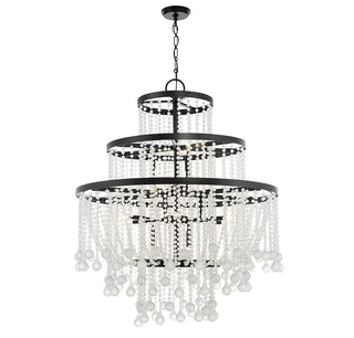 Luna 15-Light Chandelier in Matte Black