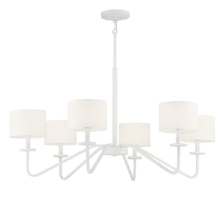 6-Light Chandelier in Bisque White