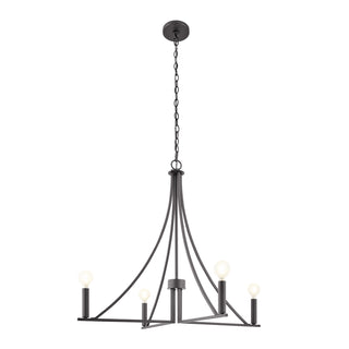 4-Light Chandelier in Matte Black
