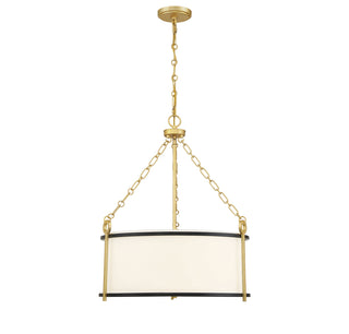 Kian 3-Light Pendant in Matte Black with True Gold