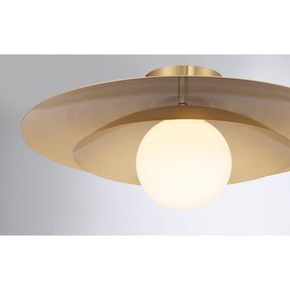 Sherrer 1-Light Ceiling Light in Warm Brass