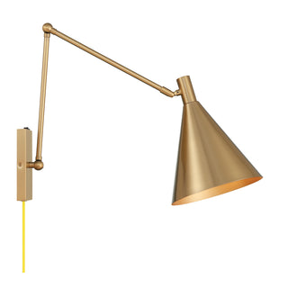 Pharos 1-Light Adjustable Wall Sconce in Noble Brass by Breegan Jane