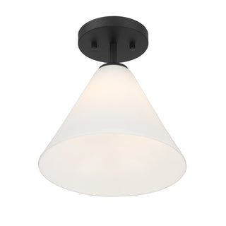 Blair 1-Light Mini-Pendant or Semi-Flush in Matte Black