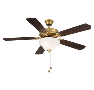 52" 2-Light Ceiling Fan in Natural Brass