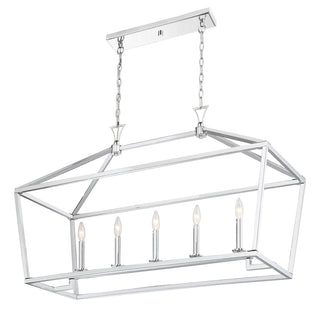 Townsend 5-Light Linear Chandelier in Polished Nickel