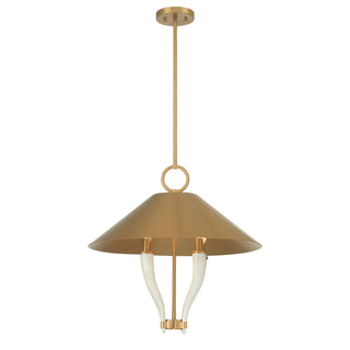 Hearne 4-Light Pendant in Warm Brass by Dann Foley