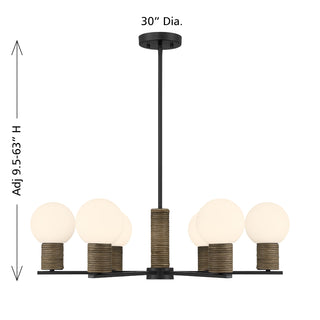 Jarrell 6-Light Chandelier in Matte Black