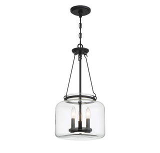 Akron 3-Light Pendant in Matte Black