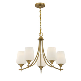 Octave 5-Light Chandelier in Warm Brass