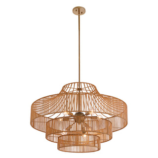 Medlock 8-Light Outdoor Chandelier in Burnished Brass