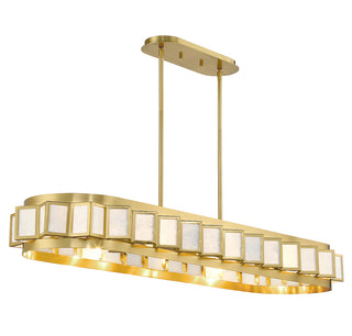 Gideon 8-Light Linear Chandelier in Warm Brass