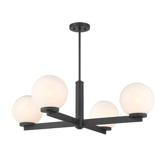 4-Light Chandelier in Matte Black