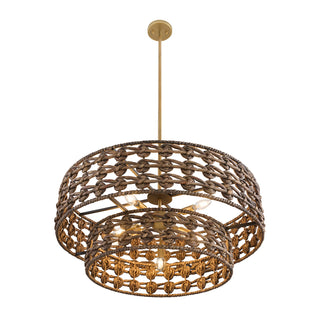 Silencio 7-Light Pendant in Riviera Brass by Breegan Jane