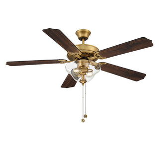 52" 2-Light Ceiling Fan in Natural Brass