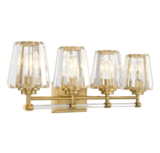 Garnet 4-Light Bathroom Vanity Light in Warm Brass